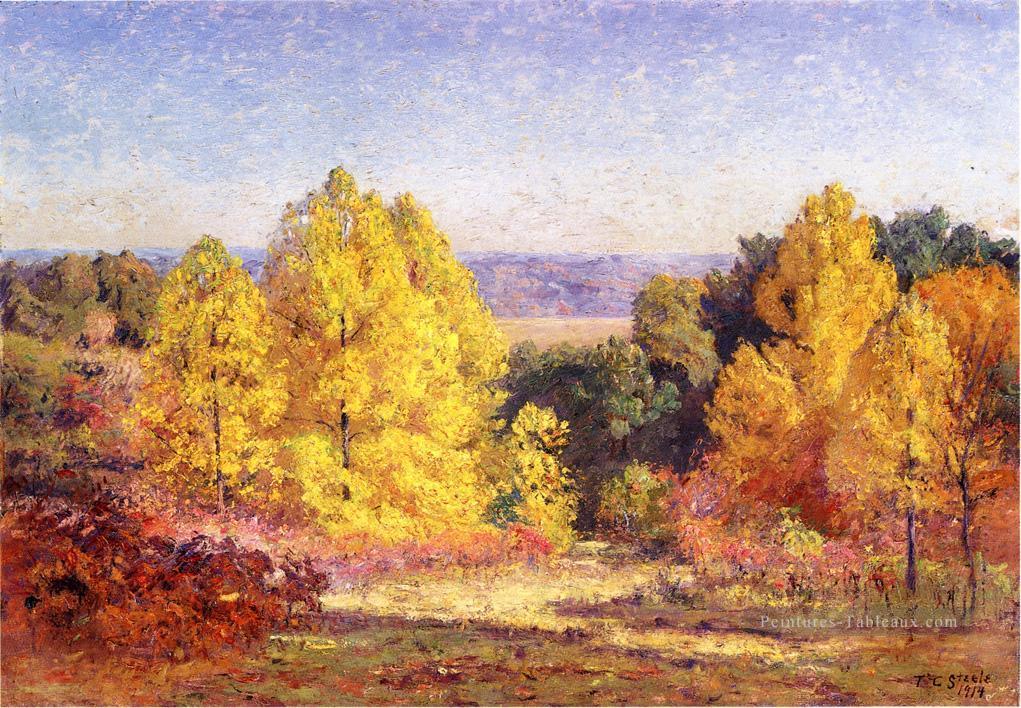 Les Peupliers Impressionniste Indiana paysages Théodore Clement Steele Forêt Peintures à l'huile